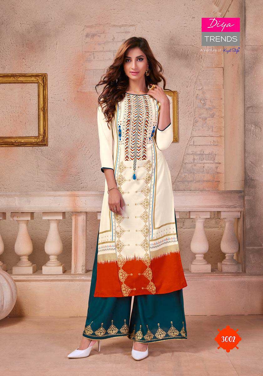 Biba's Vol-3 Diya Trends Rayon Palazzo Kurti Biba's Vol-3 Diya Trends Rayon Palazzo Kurti